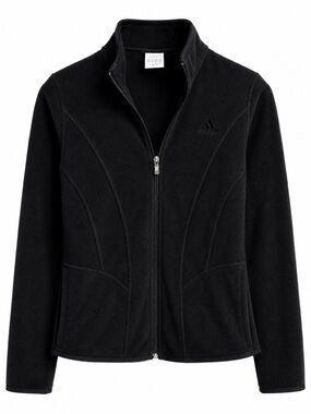 adidas Black Women's Full-Zip Bomber Fleece Jacket